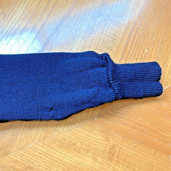 Vintage 60s Dehen 100% Wool Navy Varsity Cardigan -  Kids Size 4T - Picture 8 of 12